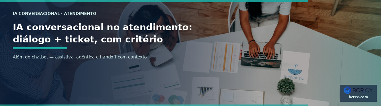 IA conversacional no atendimento: diálogo + ticket, híbrido BCR.CX