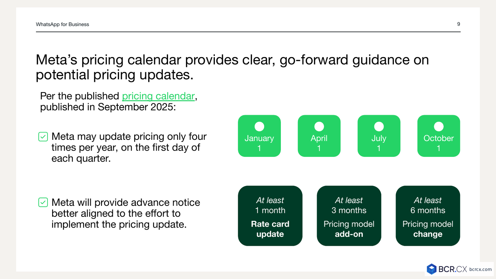 Calendário Meta: PMP jul/2025, pagamento até 30 set/2026, cobrança service e utility-in-window em 1º out/2026
