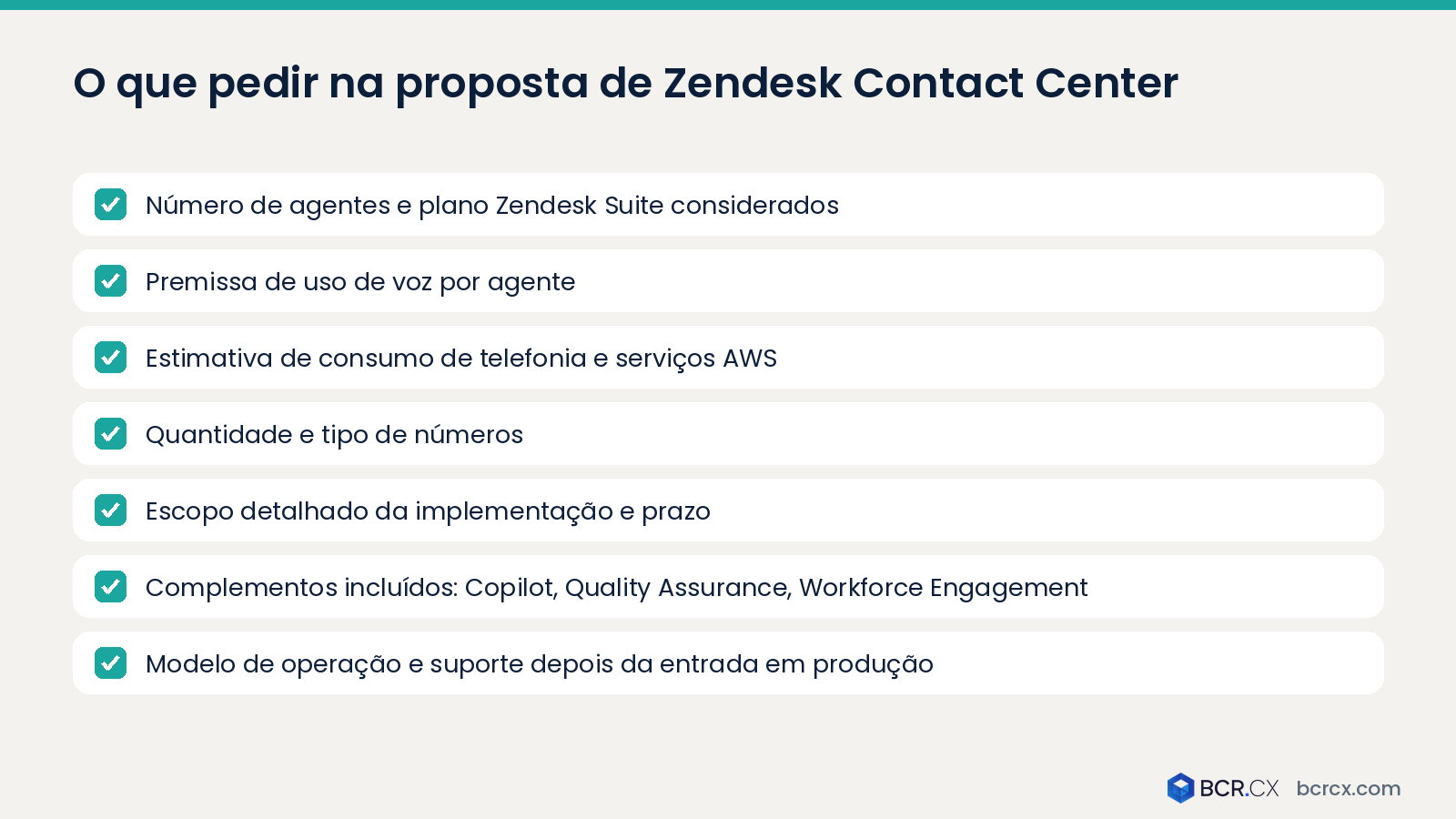 O que pedir na proposta de Zendesk Contact Center